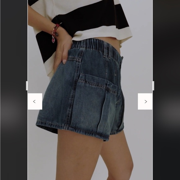 Free People Pull on Denim Shorts - Picture 3 of 6